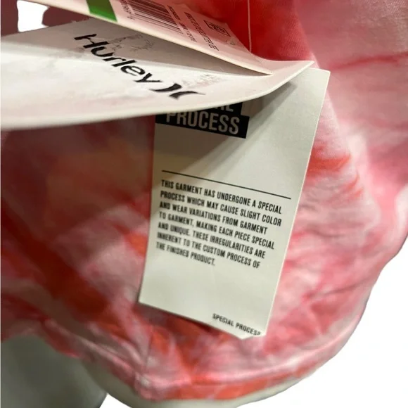 Hurley Wings Tie Dye Flutter Tee - Pink -Size Large - New with Tags - Picture 5 of 8